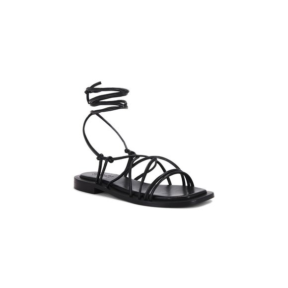 Like new Seychelles Lilac Two in Black leather lace up wrap around gladiator - Picture 2 of 10